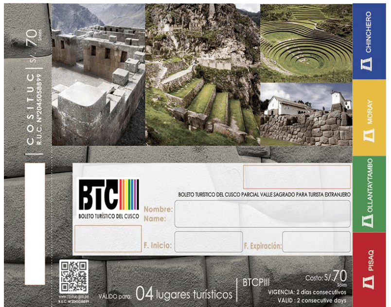 Circuito III, Boleto Turistico Parcial de Cusco