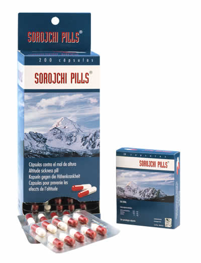 Sorojchi pills para prevenir y tratar el mal de altura.